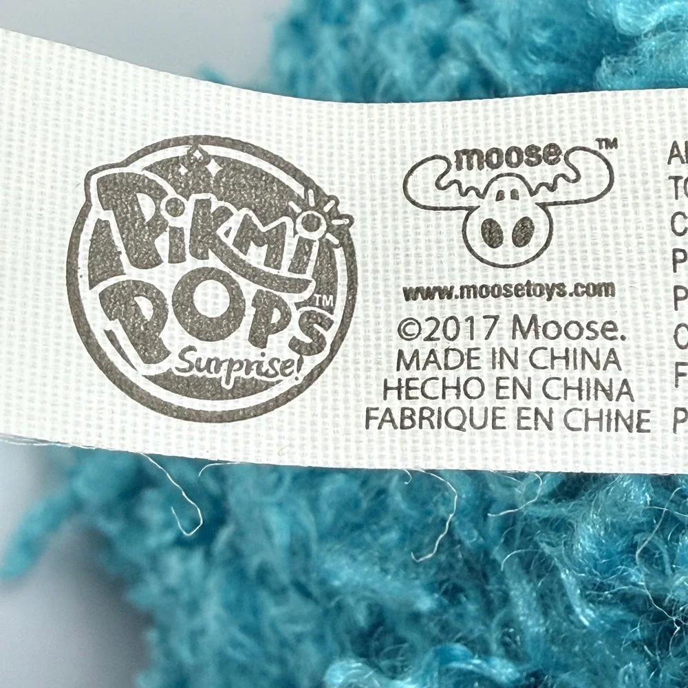 Pikmi Pops Surprise Love the Curly Bear Jumbo Plush Blue Pink Heart 2017 8 Inch